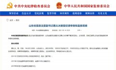 山东省委政法委副书记惠从冰接受纪律审查和监察调查